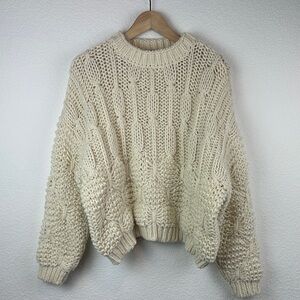 Zara Chunky Knit Cream Sweater